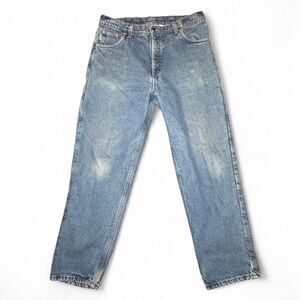 Carhartt Men's Flannel Lined Blue Work Medium Wash Jeans Made in USA 36X30